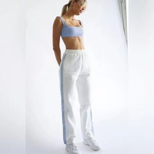 Yellow the label tearaway White and green track sweats (model wearing blue)